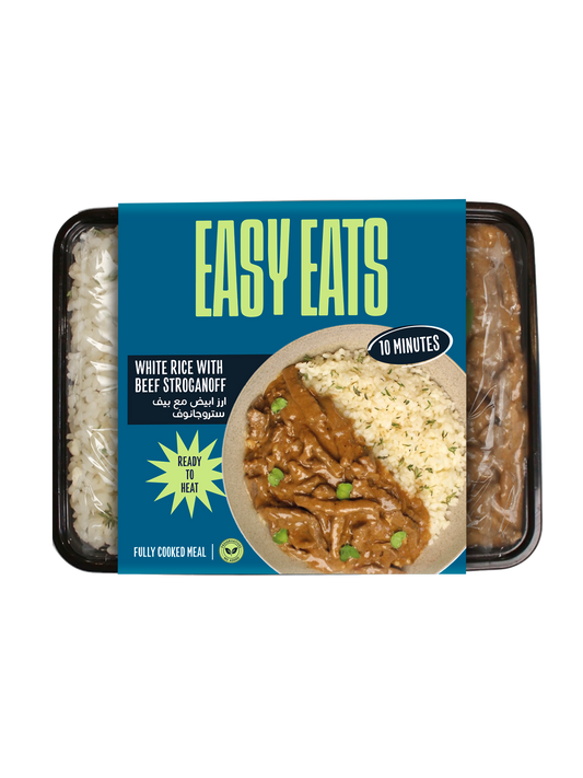 White Rice With Beef Stroganoff